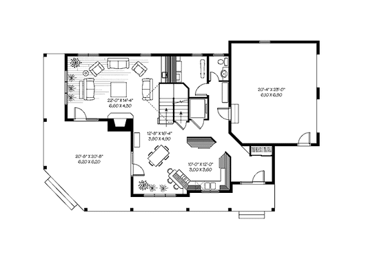 Floor Plan - Main Floor for Country House Plan #23-2417 - 4 bed, 2.5 bath