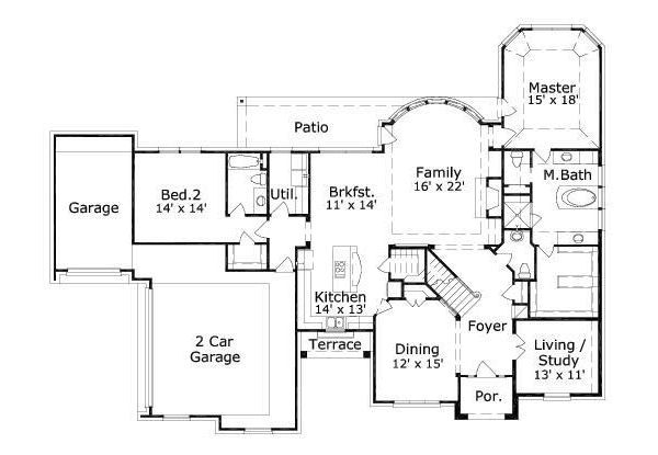 European Floor Plan - Main Floor Plan #411-608
