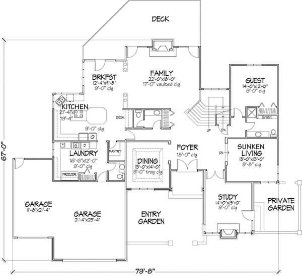 House Blueprint - Contemporary Floor Plan - Main Floor Plan #320-1112