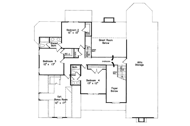 Home Plan - Floor Plan - Upper Floor for Country House Plan #927-87 - 4 bed, 3.5 bath