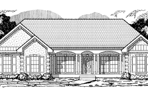 House Plan Design - Exterior - Front Elevation for Country House Plan #1037-41 - 3 bed, 2 bath
