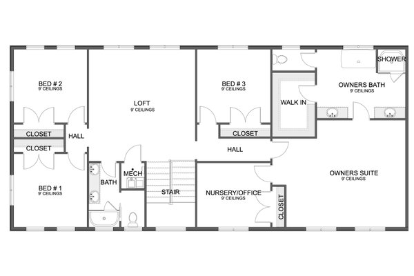 House Blueprint - Barndominium Floor Plan - Upper Floor Plan #1060-378