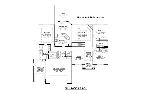 Floor Plan - Other Floor for Ranch House Plan #1064-43 - 3 bed, 2.5 bath