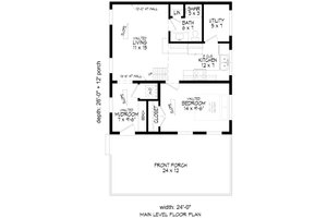 Floor Plan - Main Floor for Contemporary House Plan #932-1158 - 1 bed, 1 bath