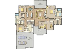 Floor Plan - Main Floor for Craftsman House Plan #1057-18 - 3 bed, 2.5 bath