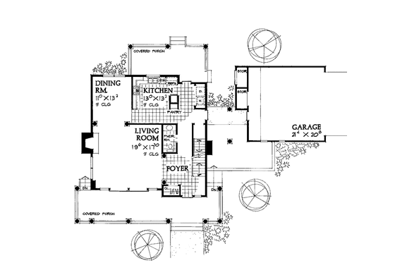 Floor Plan - Main Floor for Country House Plan #72-946 - 3 bed, 2.5 bath