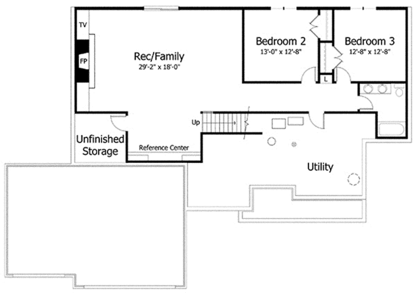 House Plan Design - European Floor Plan - Lower Floor Plan #51-980
