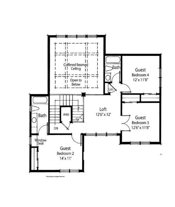 Architectural House Design - Country Floor Plan - Upper Floor Plan #938-17
