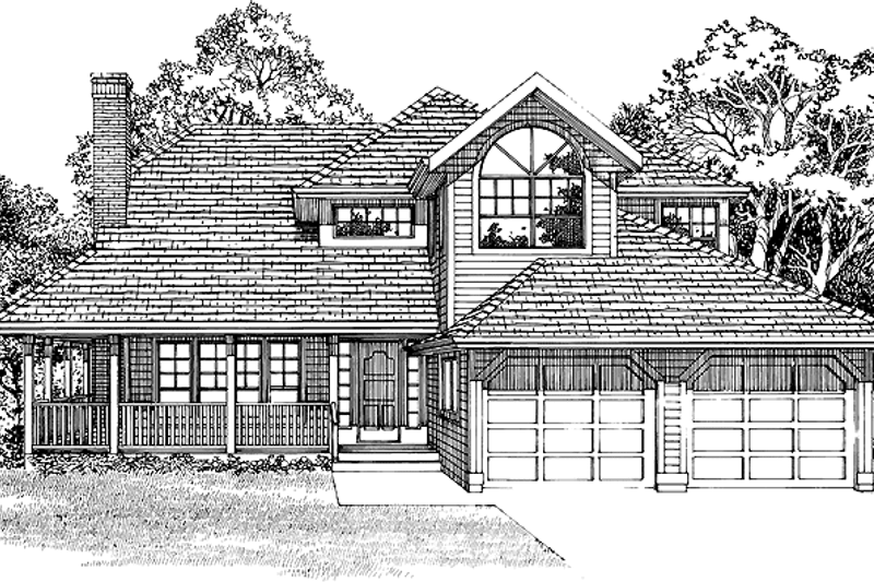 Architectural House Design - Country Exterior - Front Elevation Plan #47-998