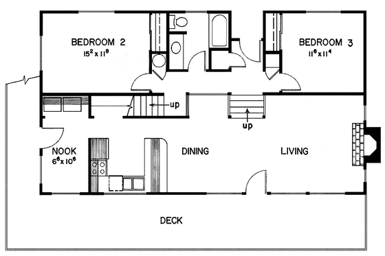 Floor Plan - Main Floor for Country House Plan #60-770 - 3 bed, 2 bath