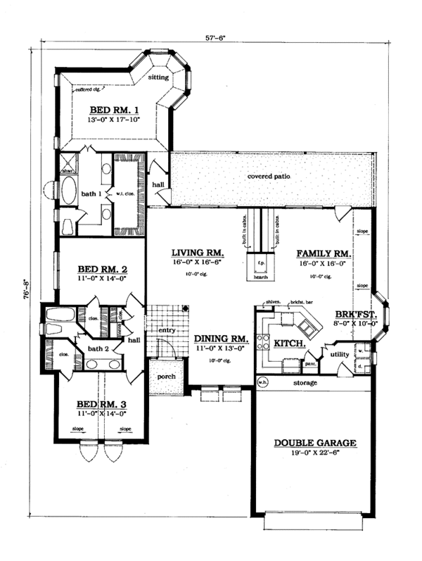 House Plan Design - Traditional Floor Plan - Main Floor Plan #42-626