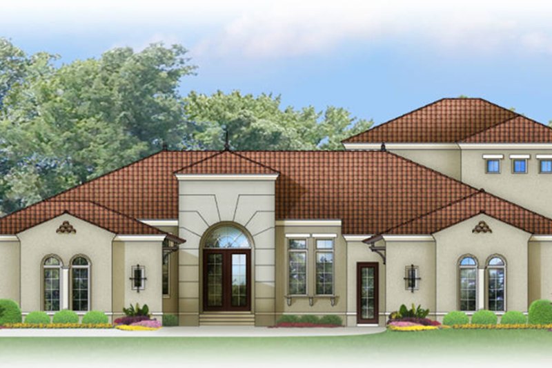 Dream House Plan - Exterior - Front Elevation 3 for Mediterranean House Plan #1058-84 - 4 bed, 4.5 bath