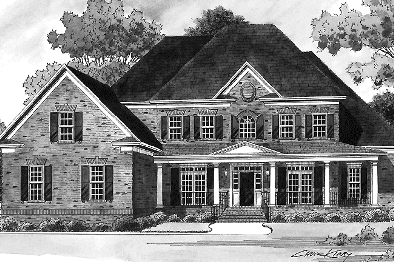 Dream House Plan - Exterior - Front Elevation 3 for Traditional House Plan #1054-15 - 5 bed, 4.5 bath