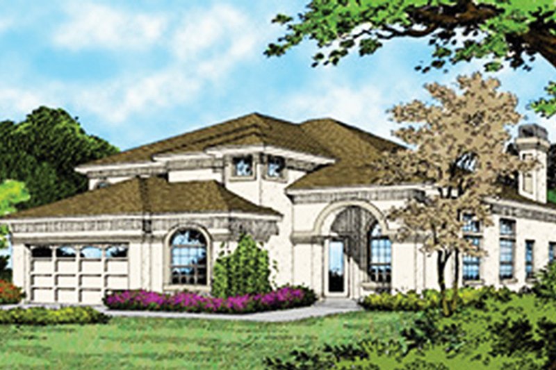 Home Plan - Exterior - Front Elevation 3 for Mediterranean House Plan #417-550 - 4 bed, 3.5 bath