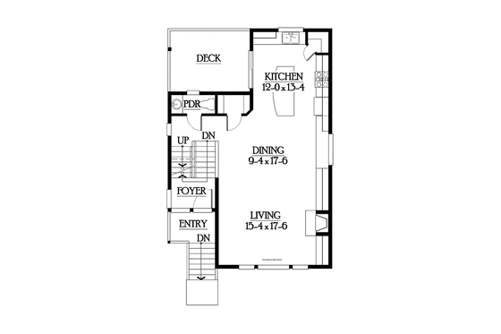 Floor Plan - Main Floor for Craftsman House Plan #132-558 - 4 bed, 3.5 bath