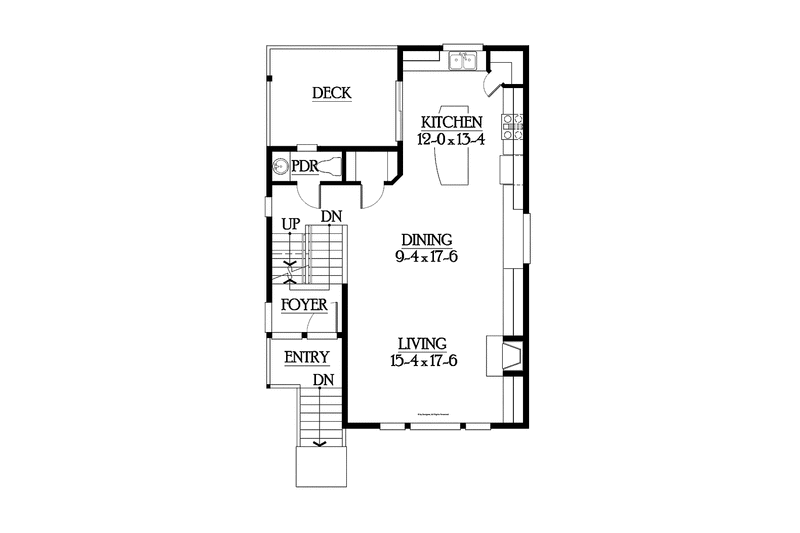 Architectural House Design - Floor Plan - Main Floor for Craftsman House Plan #132-558 - 4 bed, 3.5 bath