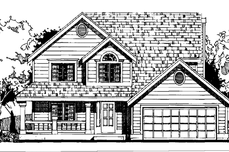 Architectural House Design - Country Exterior - Front Elevation Plan #300-112