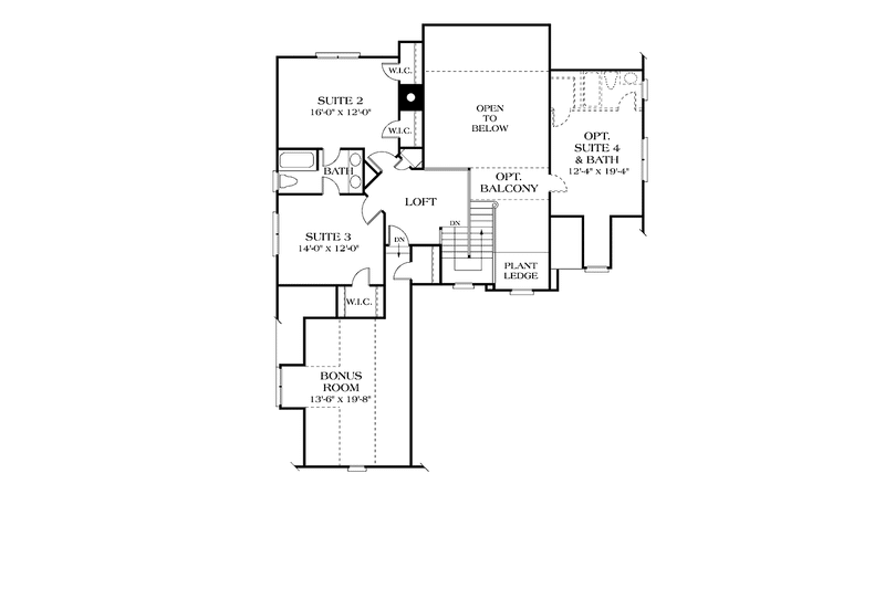 House Blueprint - Floor Plan - Upper Floor 1 for Country House Plan #453-105 - 3 bed, 2.5 bath