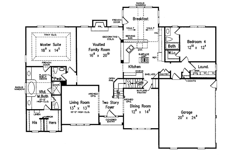 Home Plan - Floor Plan - Main Floor for Traditional House Plan #927-571 - 4 bed, 3.5 bath