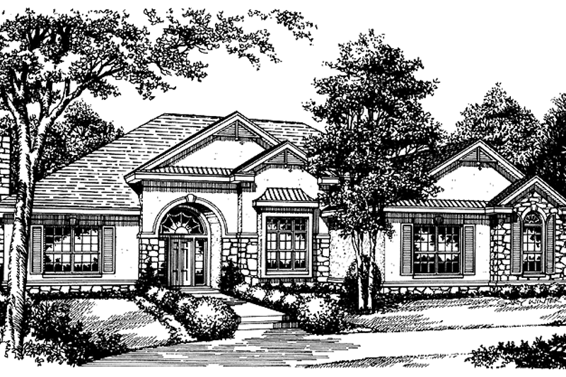 Architectural House Design - Country Exterior - Front Elevation Plan #417-696