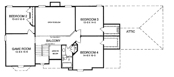 House Blueprint - Country Floor Plan - Upper Floor Plan #952-104