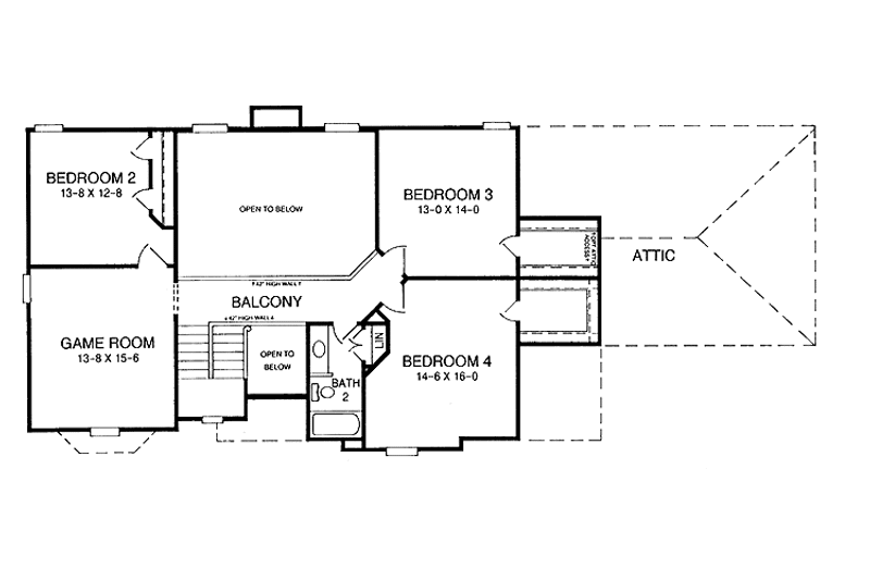 House Blueprint - Floor Plan - Upper Floor for Country House Plan #952-104 - 4 bed, 2.5 bath