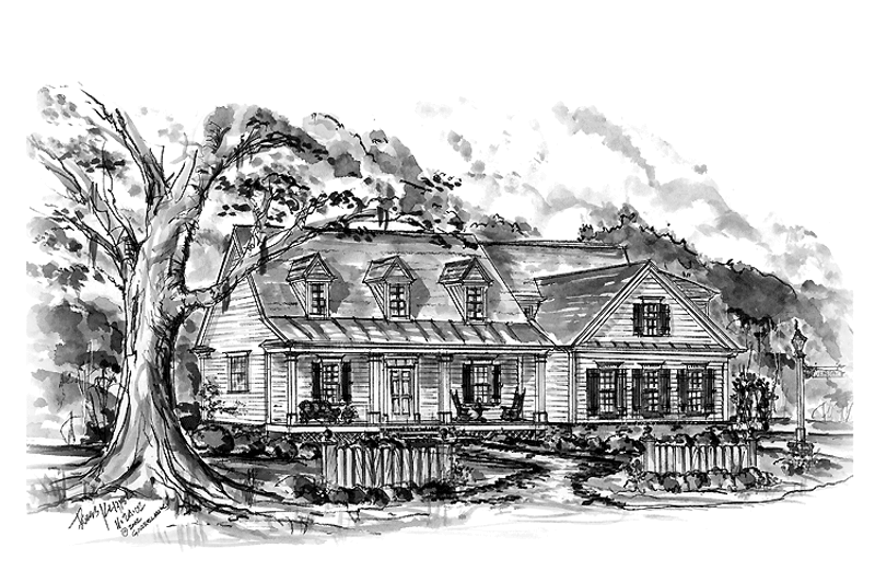 Architectural House Design - Country Exterior - Front Elevation Plan #54-210