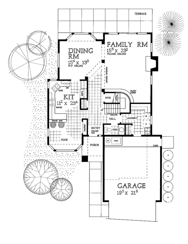 House Blueprint - Traditional Floor Plan - Main Floor Plan #72-964