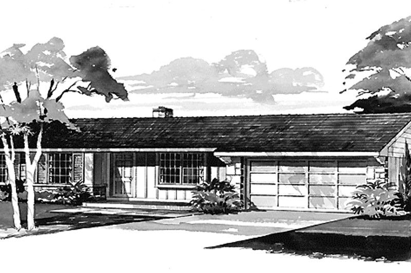 House Blueprint - Ranch Exterior - Front Elevation Plan #72-502