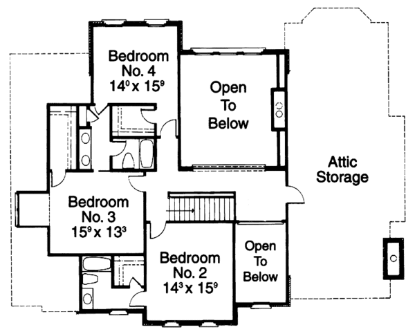 Home Plan - Colonial Floor Plan - Upper Floor Plan #429-211