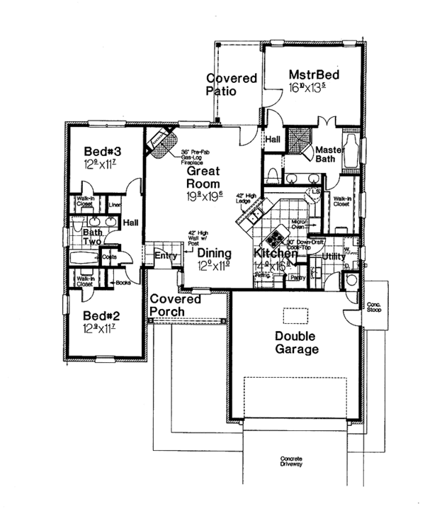 Home Plan - Traditional Floor Plan - Main Floor Plan #310-1203