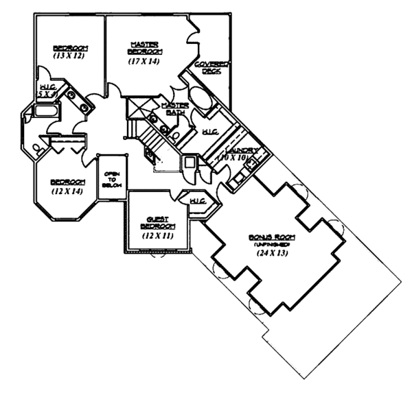 Dream House Plan - Country Floor Plan - Upper Floor Plan #945-52