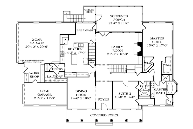 Home Plan - Floor Plan - Main Floor for Classical House Plan #453-413 - 4 bed, 3 bath
