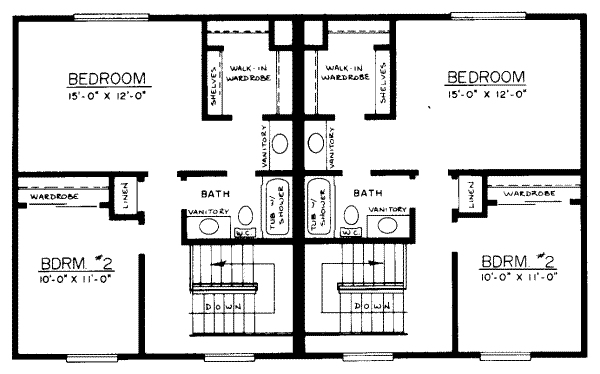 Traditional Floor Plan - Upper Floor Plan #303-195
