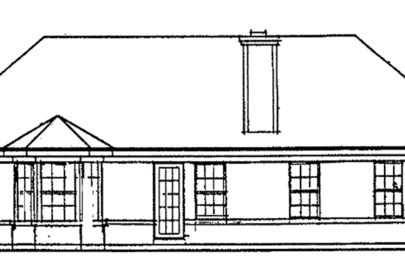Dream House Plan - Exterior - Rear Elevation for Ranch House Plan #952-166 - 3 bed, 2 bath