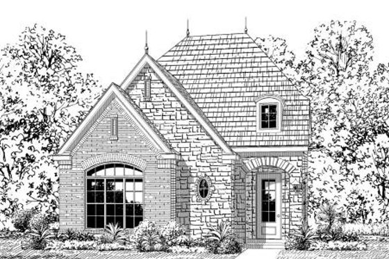 Exterior - Front Elevation for European House Plan #424-151 - 3 bed, 2.5 bath