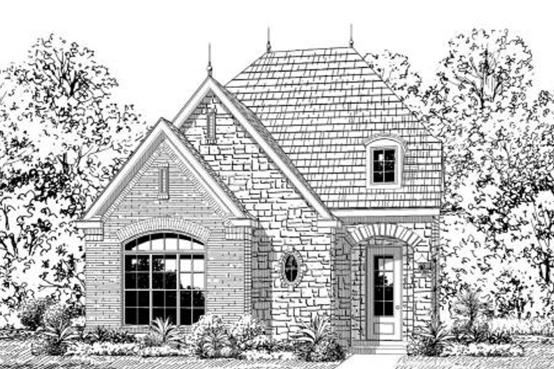 Exterior - Front Elevation 2 for European House Plan #424-151 - 3 bed, 2.5 bath