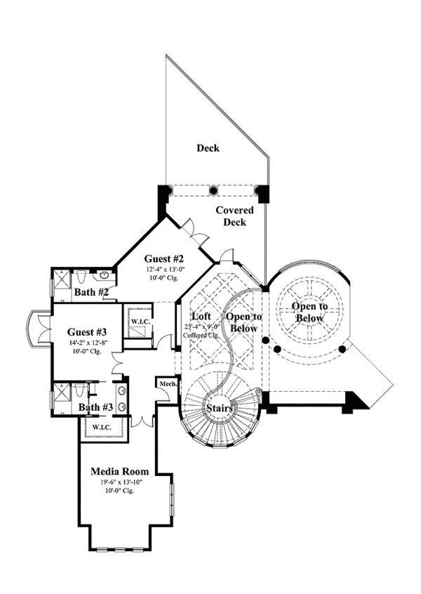 Architectural House Design - Mediterranean Floor Plan - Upper Floor Plan #930-436