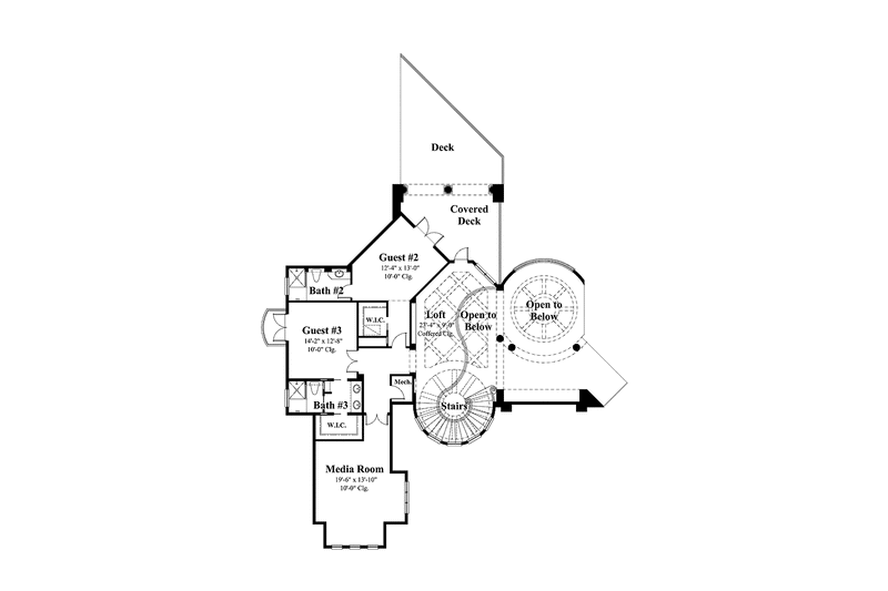 Home Plan - Floor Plan - Upper Floor for Mediterranean House Plan #930-436 - 4 bed, 4 bath