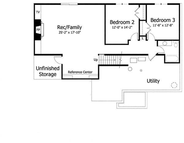 House Design - European Floor Plan - Lower Floor Plan #51-971