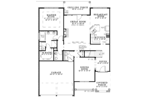 Floor Plan - Main Floor for Traditional House Plan #17-2854 - 8 bed, 4 bath