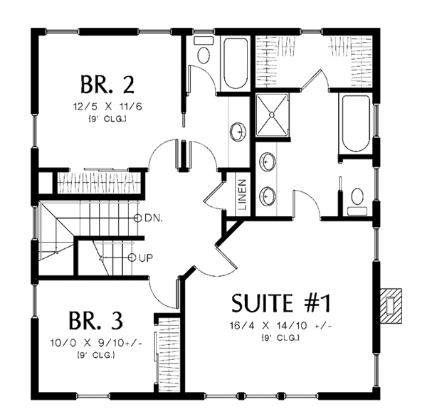 Country Floor Plan - Upper Floor Plan #48-874