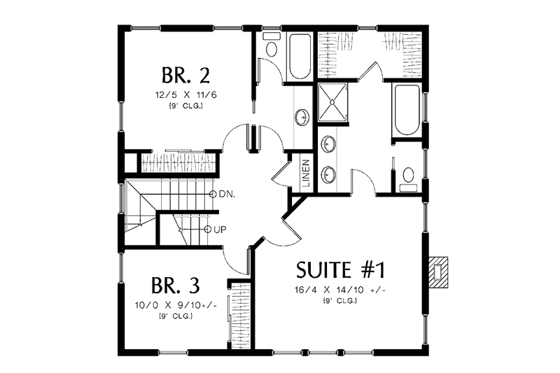 Architectural House Design - Floor Plan - Upper Floor for Country House Plan #48-874 - 3 bed, 3.5 bath