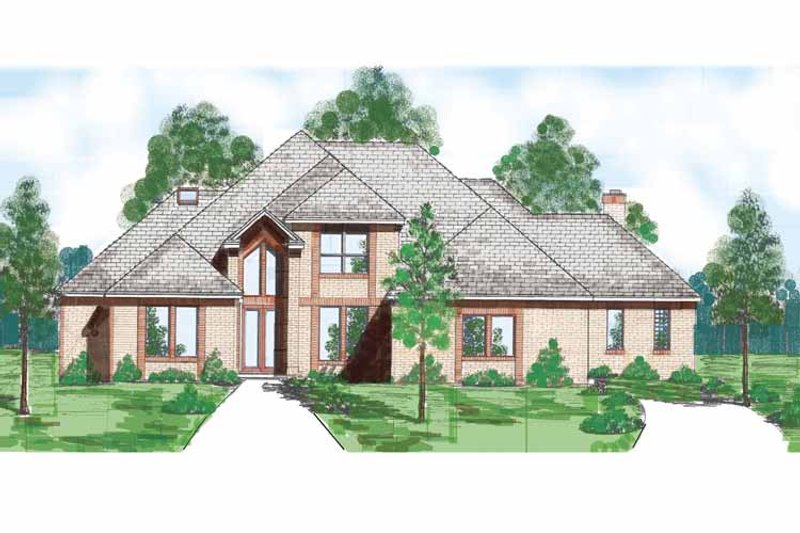 Architectural House Design - Exterior - Front Elevation 3 for European House Plan #52-282 - 4 bed, 4.5 bath