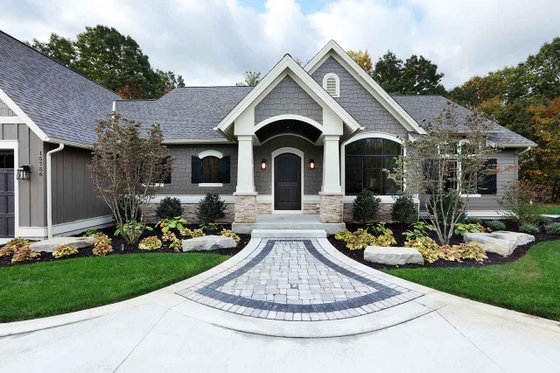 Exterior - Front Elevation 3 for Craftsman House Plan #928-318 - 3 bed, 3.5 bath