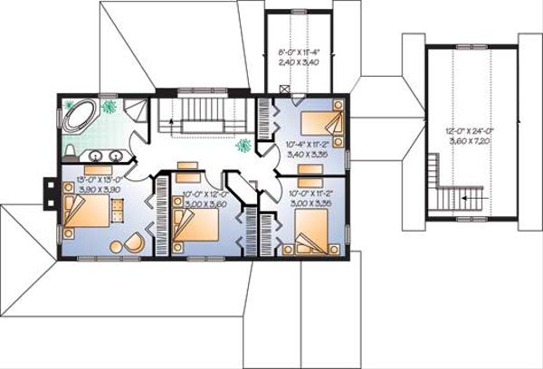 Dream House Plan - Traditional Floor Plan - Upper Floor Plan #23-2173