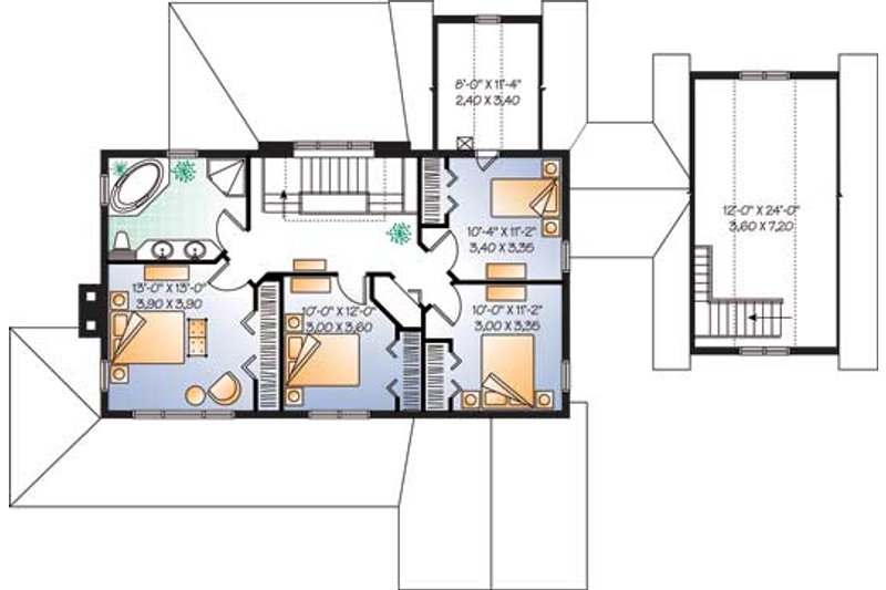 House Plan Design - Floor Plan - Upper Floor for Traditional House Plan #23-2173 - 4 bed, 2 bath