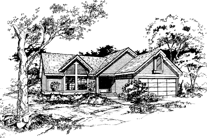 Architectural House Design - Ranch Exterior - Front Elevation Plan #320-572