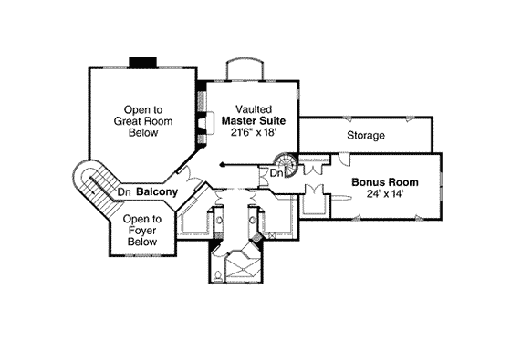 Floor Plan - Upper Floor for Craftsman House Plan #124-482 - 3 bed, 3.5 bath