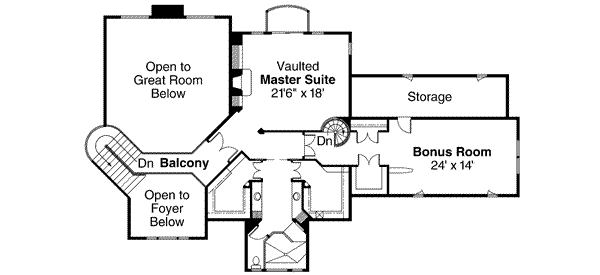 Craftsman Floor Plan - Upper Floor Plan #124-482